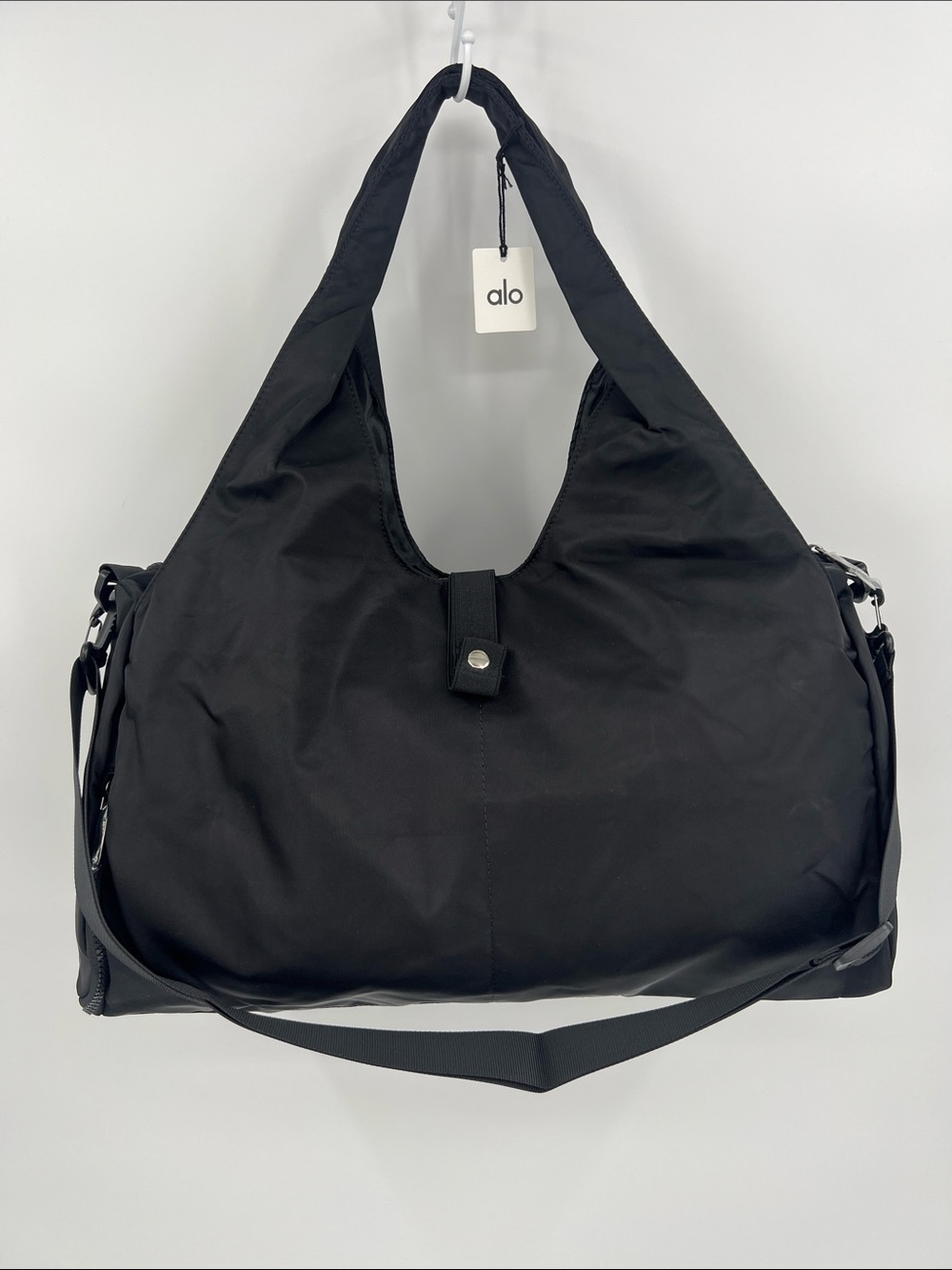 ALO Yoga Black Nylon Gym Shoulder Tote Shoes Compartment - Picture 3 of 10